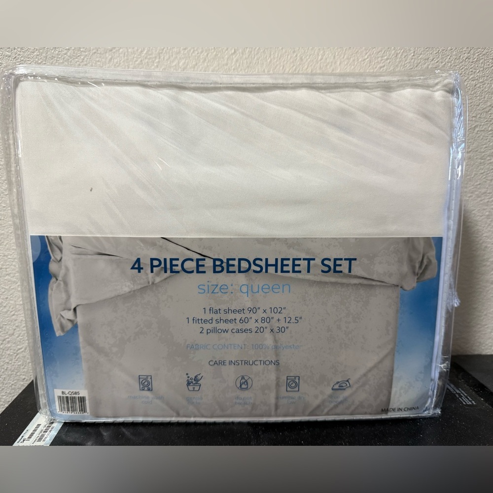 New White 4-piece bed sheet set #bedroomessentials